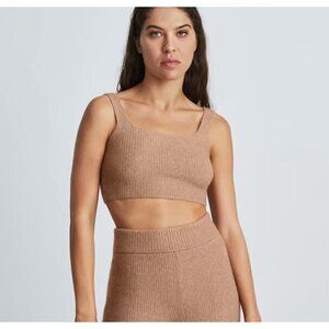 Everlane Yak Wool Cropped Top Women M Brown Minimalist Granolagirl Western Indie
